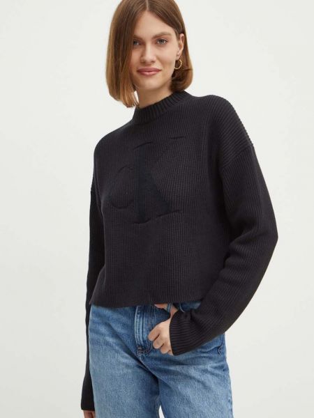 Długi sweter Calvin Klein Jeans czarny