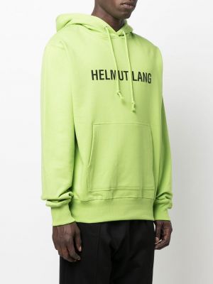 Bluza z kapturem z nadrukiem Helmut Lang zielona