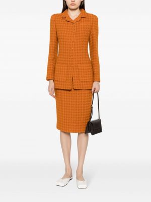 Jupe en tweed Chanel Pre-owned orange