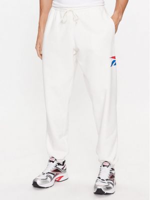 Spodnie sportowe z nadrukiem Reebok Classic białe