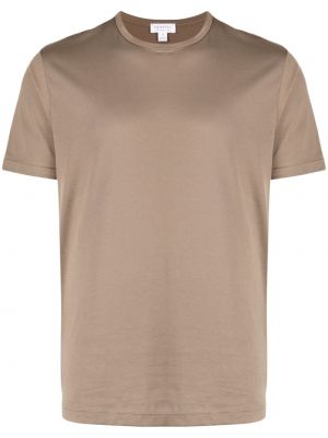 T-shirt aus baumwoll mit rundem ausschnitt Sunspel braun