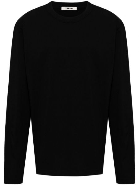 T-shirt manches longues en coton avec manches longues Tekla noir