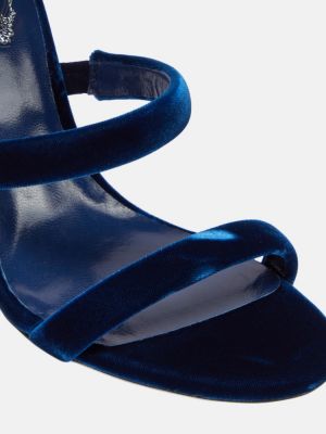 Sametové sandály René Caovilla modré