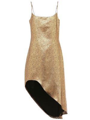 Sukienka mini asymetryczna Halpern złota