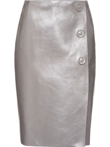 Falda de cintura alta Prada gris