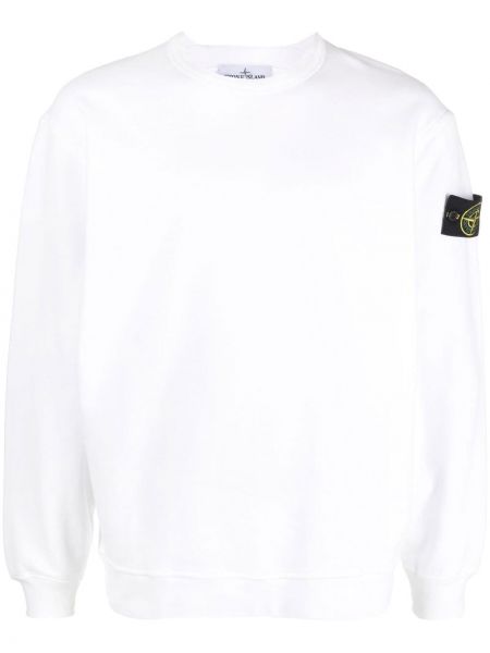 Bomull sweatshirt Stone Island hvit