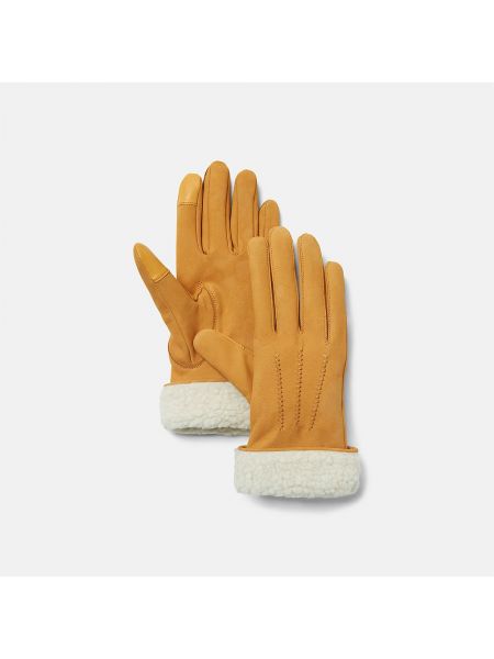 Кожаные перчатки Timberland бежевые
