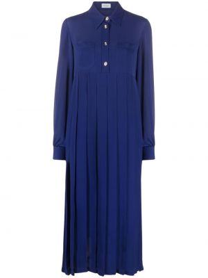 Плиссированное платье Salvatore Ferragamo, синее