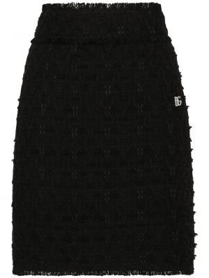 Μεταξωτή φούστα pencil Dolce & Gabbana μαύρο