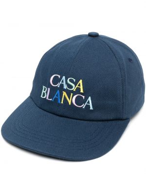 Памучна шапка с козирки бродирана Casablanca синьо