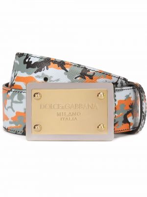 Leder gürtel mit print mit camouflage-print Dolce & Gabbana