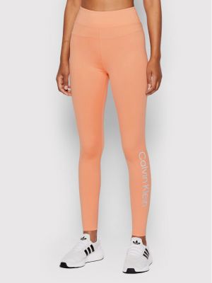 Tajice slim fit Calvin Klein Performance narančasta