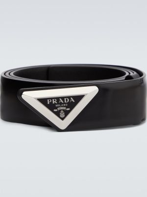 Кожаный колан с катарама Prada черно