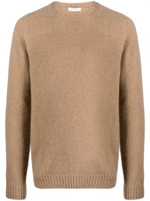 Sweter z okrągłym dekoltem Boglioli brązowy