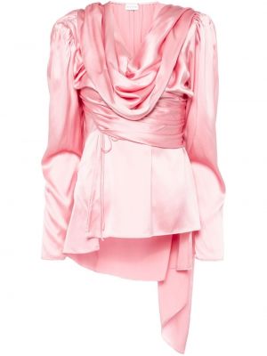 Svilena bluza s draperijom Magda Butrym ružičasta