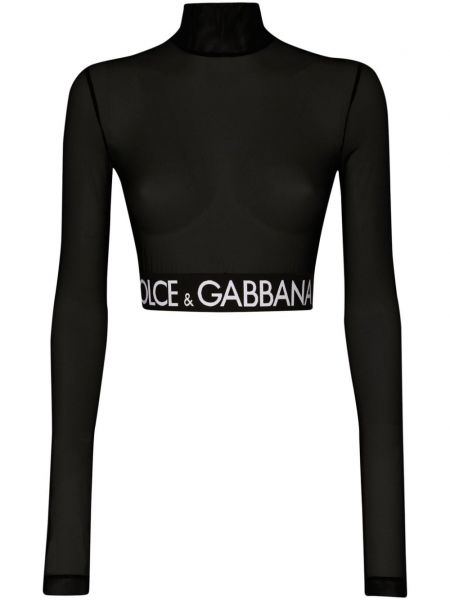 Tyl crop top Dolce & Gabbana sort