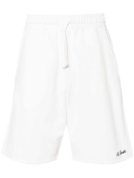 Shorts de sport brodeés en coton Mc2 Saint Barth blanc