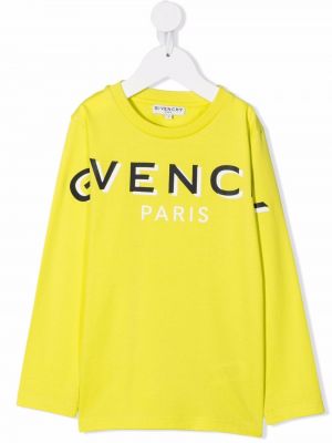 Trykt bomull t-skjorte for jenter Givenchy Kids gul