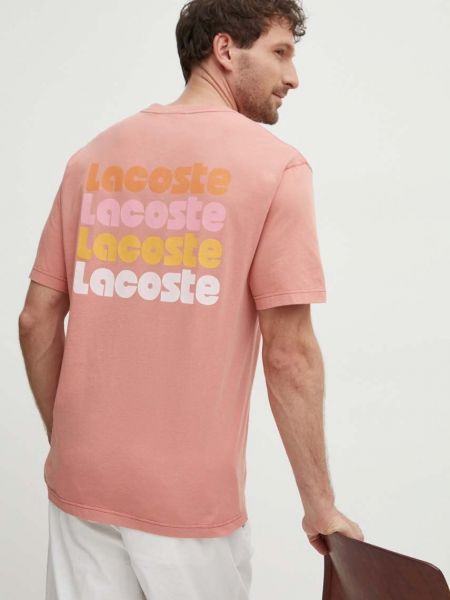 Koszulka z nadrukiem bawełniana Lacoste
