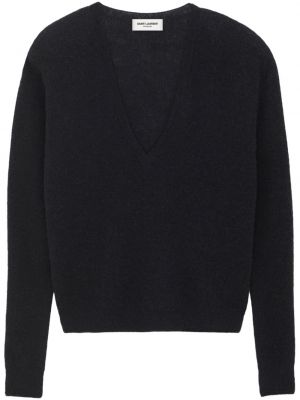 Džemper s v-izrezom Saint Laurent crna