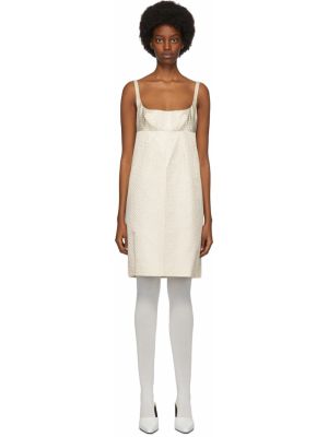 Кремового цвета Платье средней длины с блестками в горошек Marc Jacobs