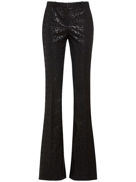 Pantaloni din jacard Versace negru