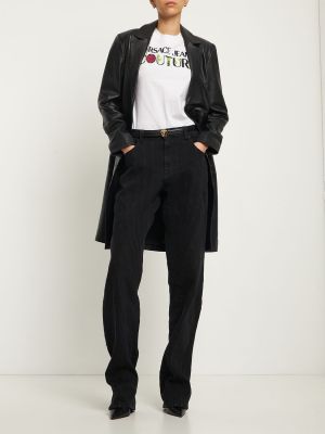 Džerzej bavlnené tričko Versace Jeans Couture biela