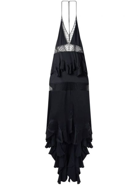 Mrežasta večernja haljina na točke Stella Mccartney crna