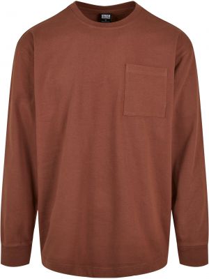 Majica oversized s džepovima Urban Classics smeđa