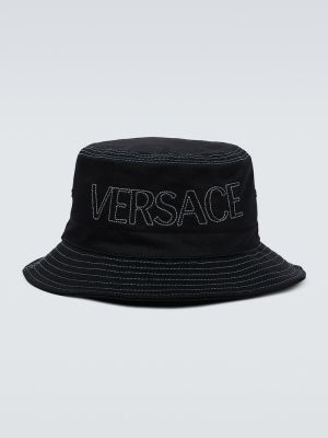 Bavlněný klobouk Versace černý