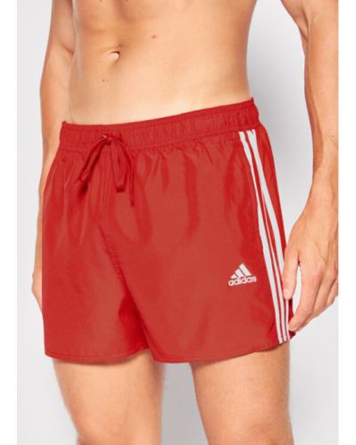 Pantaloni scurți cu dungi Adidas Performance roșu
