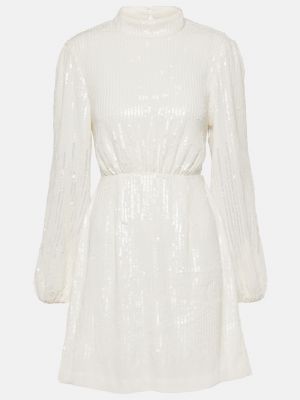Платье мини с пайетками Rixo белое