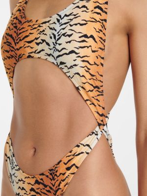 Bikini s potiskom s tigrastim vzorcem Reina Olga oranžna