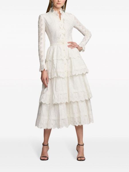 Midi šaty Ralph Lauren Collection bílé