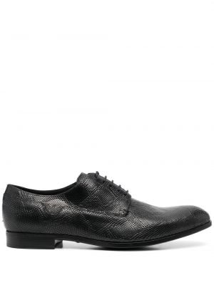Кожени ниски обувки с връзки с дантела Emporio Armani черно