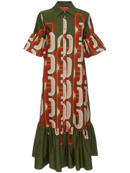 Φόρεμα με γιακά με σχέδιο La Doublej πράσινο