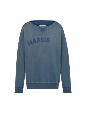 Bluza z kapturem bawełniana Maison Margiela niebieska