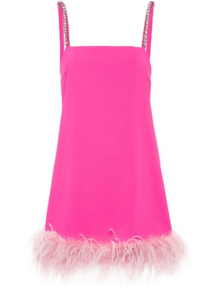Koktejlové šaty z peří Pinko růžové