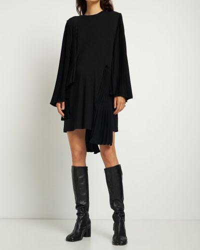 Плисирана памучна мини рокля Mm6 Maison Margiela черно