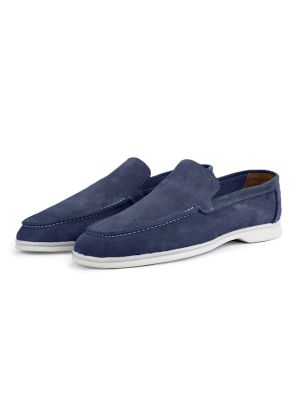 Pantofi loafer din piele de căprioară din piele Ducavelli albastru