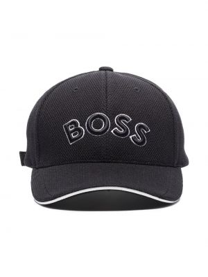 Siuvinėtas kepurė su snapeliu Boss juoda