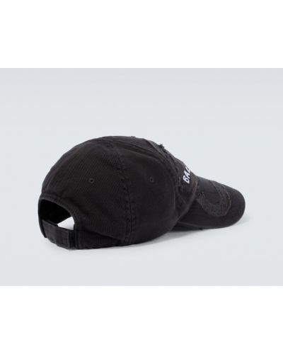 Distressed cap aus baumwoll Balenciaga schwarz