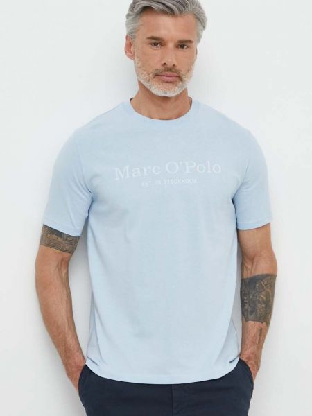 Поло тениска с принт Marc O'polo синьо