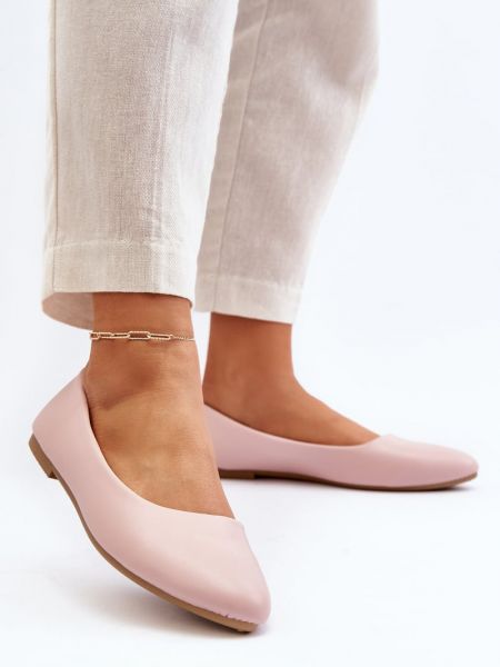 Bőr balerina cipők Kesi rózsaszín