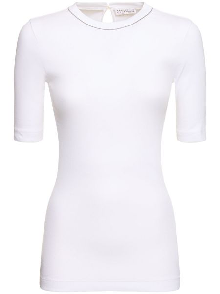 Camiseta de tela jersey Brunello Cucinelli blanco