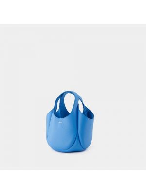 Leder shopper handtasche mit taschen Coperni blau
