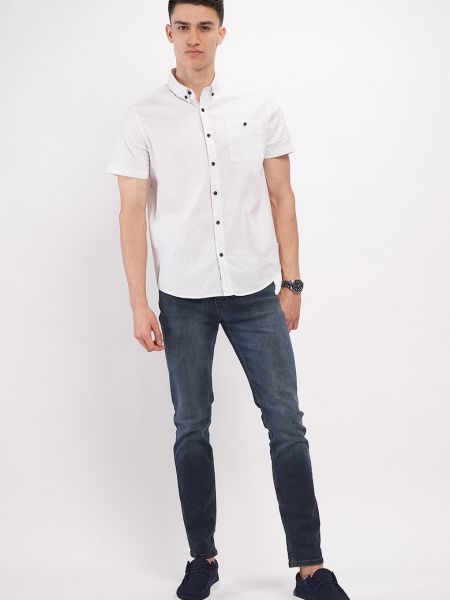 Хлопковая рубашка с коротким рукавом с карманами Lee Cooper белая