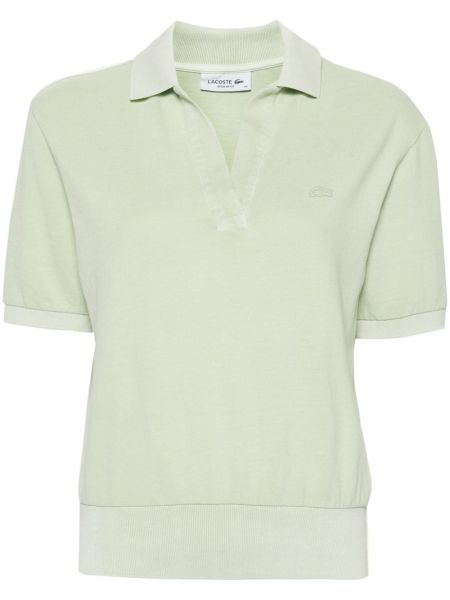 Kokvilnas polo krekls Lacoste zaļš