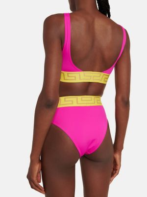 Yüksek belli bikini Versace pembe