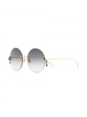 Sonnenbrille mit kristallen Alexander Mcqueen Eyewear gold